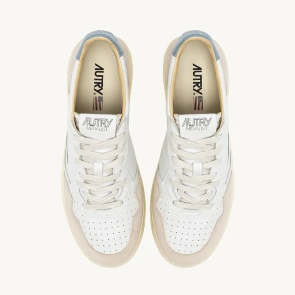 Uomo Autry Uomo | – Medalist Low in Pelle e Suede Bianco Silver Blue