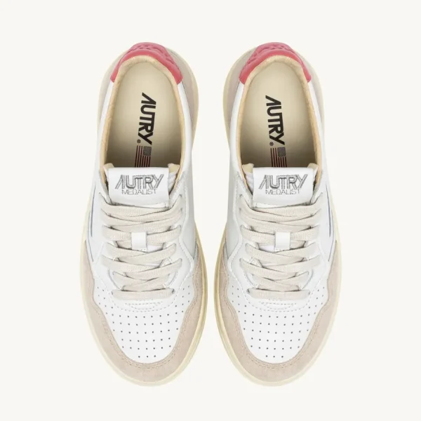 Donna Autry Donna | – Medalist Low in Pelle e Suede Bianco Tearose