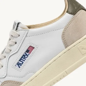 Uomo Autry Uomo | – Medalist Low in Pelle e Suede Bianco Covert Green