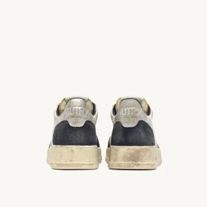 Uomo Autry Uomo | – Medalist Low Super Vintage in Pelle e Suede Space Blue Silver