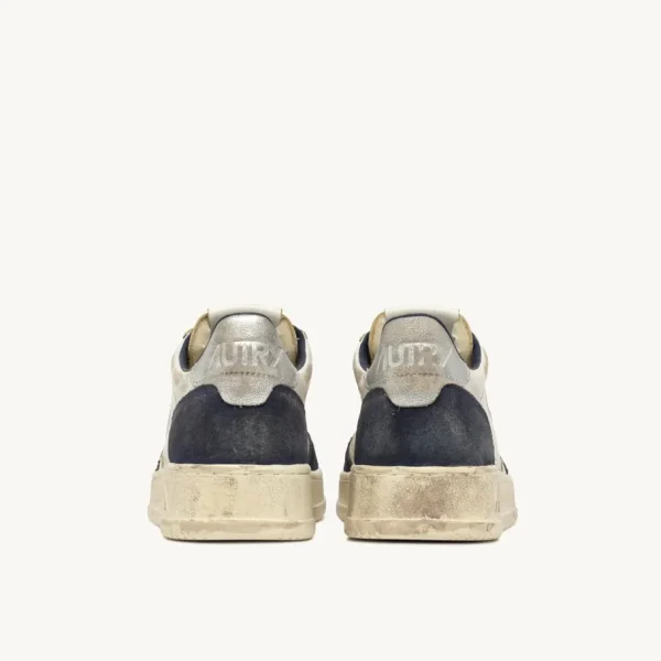 Uomo Autry Uomo | – Medalist Low Super Vintage in Pelle e Suede Space Blue Silver