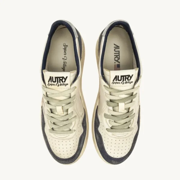 Uomo Autry Uomo | – Medalist Low Super Vintage in Pelle e Suede Space Blue Silver