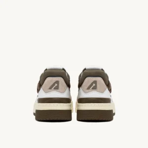 Uomo Autry Uomo | – Sneaker CLC Low in Pelle e Suede Bianca Covert Green