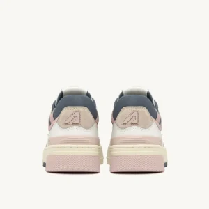 Donna Autry Donna | – Sneaker CLC Low in Pelle e Suede Bianca Peach Whip