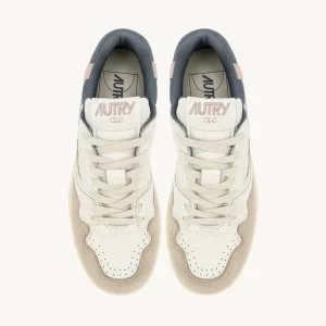 Donna Autry Donna | – Sneaker CLC Low in Pelle e Suede Bianca Peach Whip