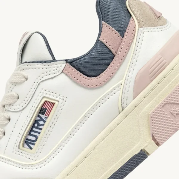 Donna Autry Donna | – Sneaker CLC Low in Pelle e Suede Bianca Peach Whip
