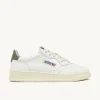 Uomo Autry Uomo | – Sneaker Medalist Low in Pelle Bianca e Covert Green