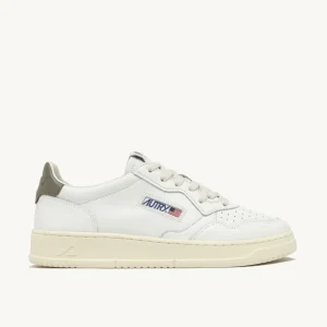 Uomo Autry Uomo | – Sneaker Medalist Low in Pelle Bianca e Covert Green