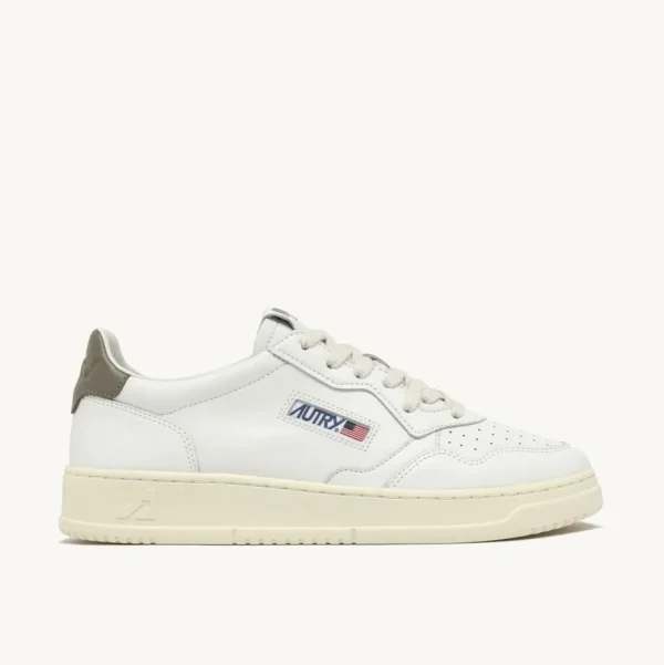 Uomo Autry Uomo | – Sneaker Medalist Low in Pelle Bianca e Covert Green