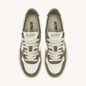Donna Autry Donna | – Sneaker Medalist Low in Pelle Bianca Verde Militare