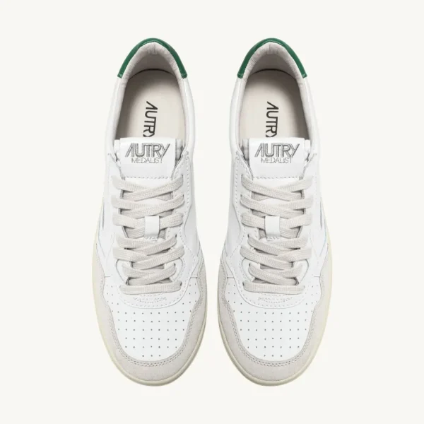 Uomo Autry Uomo | – Sneaker Medalist Low in Pelle Bianca Verde