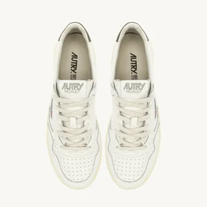 Uomo Autry Uomo | – Sneaker Medalist Low in Pelle Bianca e Covert Green