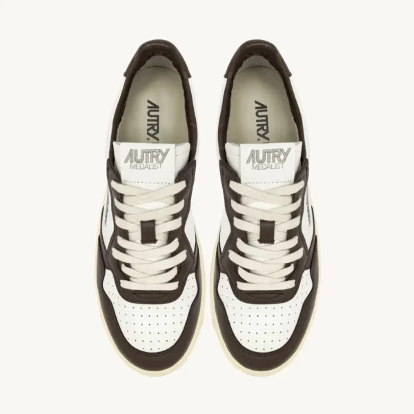 Uomo Autry Uomo | – Sneaker Medalist Low Bicolore in Pelle Bianca Chestnut