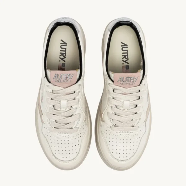 Donna Autry Donna | – Sneaker Medalist Low in Pelle e Dettagli Rosa Silver