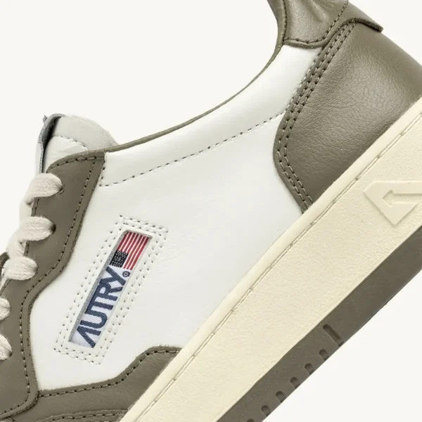 Donna Autry Donna | – Sneaker Medalist Low in Pelle Bianca Verde Militare