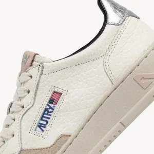 Donna Autry Donna | – Sneaker Medalist Low in Pelle e Dettagli Rosa Silver