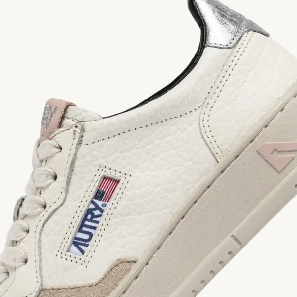 Donna Autry Donna | – Sneaker Medalist Low in Pelle e Dettagli Rosa Silver
