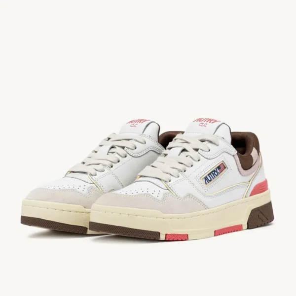 Donna Autry Donna | Sneaker CLC in Pelle Bianca Marrone e Rosa