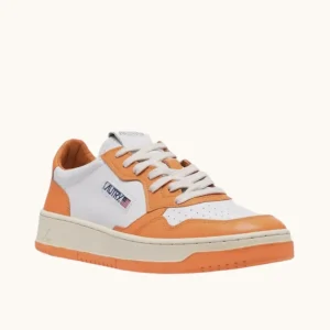 Uomo Autry Uomo | Sneaker Medalist in Pelle Bicolore Bianco Arancio