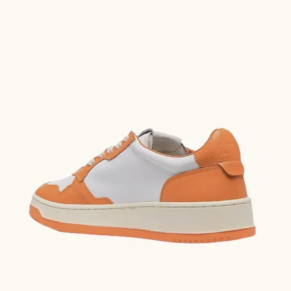 Uomo Autry Uomo | Sneaker Medalist in Pelle Bicolore Bianco Arancio