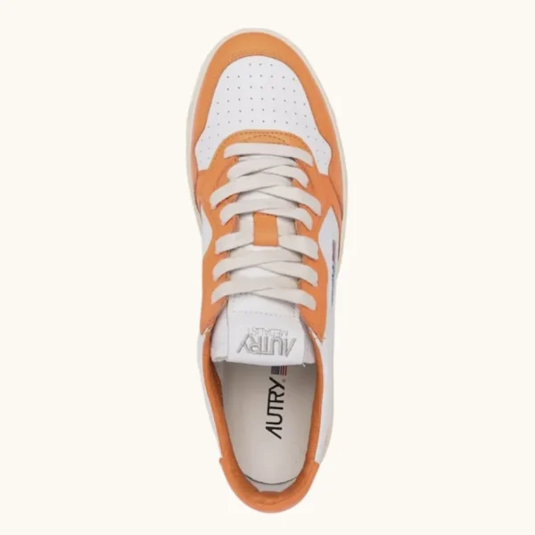 Uomo Autry Uomo | Sneaker Medalist in Pelle Bicolore Bianco Arancio