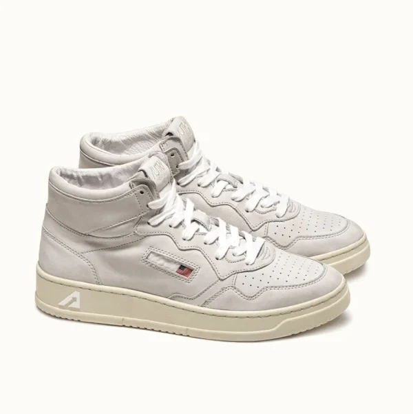 Uomo Autry Uomo | Sneaker Mid Nabuk Bianco