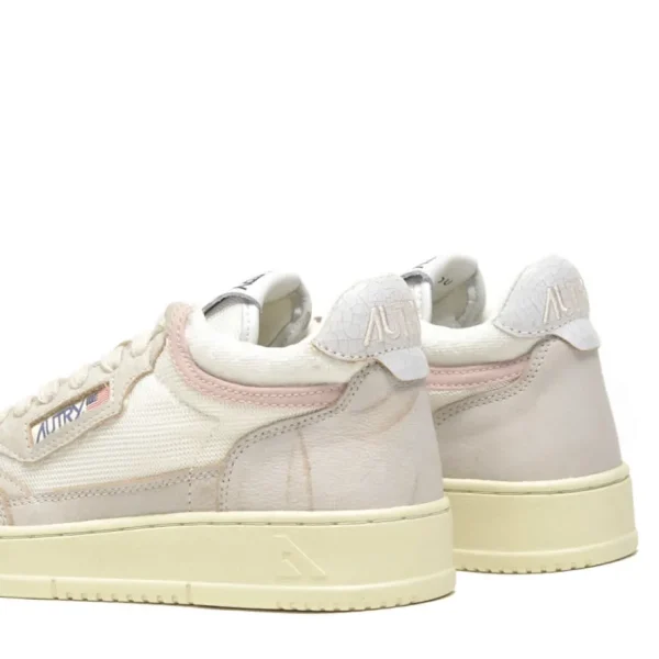 Donna Autry Donna | Sneaker Open Mid Pelle Mesh Suede Bianco Rosa