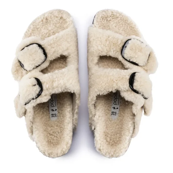 Donna Birkenstock Donna | – Arizona Big Buckle Shearling Teddy Eggshell