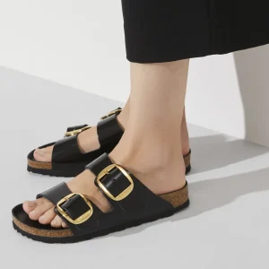 Donna Birkenstock Donna | – Arizona Big Buckle Shine Black, Natural Leather