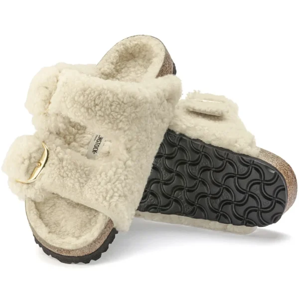 Donna Birkenstock Donna | – Arizona Big Buckle Shearling Teddy Eggshell