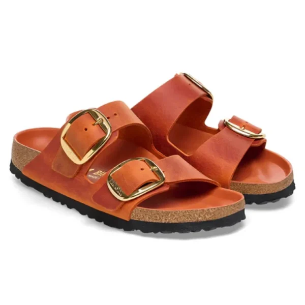 Donna Birkenstock Donna | – Arizona Big Buckle Burnt Orange, Oiled Leather