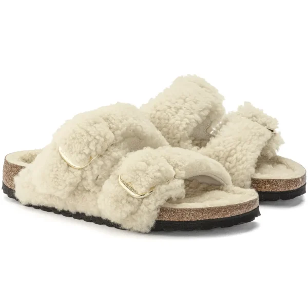 Donna Birkenstock Donna | – Arizona Big Buckle Shearling Teddy Eggshell