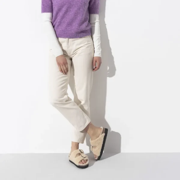 Donna Birkenstock Donna | – Arizona Big Buckle Shearling Teddy Eggshell