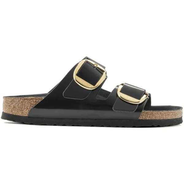 Donna Birkenstock Donna | – Arizona Big Buckle Shine Black, Natural Leather