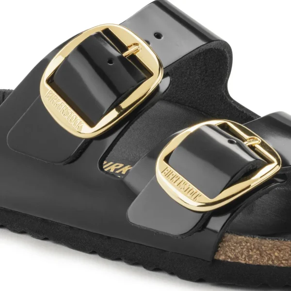 Donna Birkenstock Donna | – Arizona Big Buckle Shine Black, Natural Leather