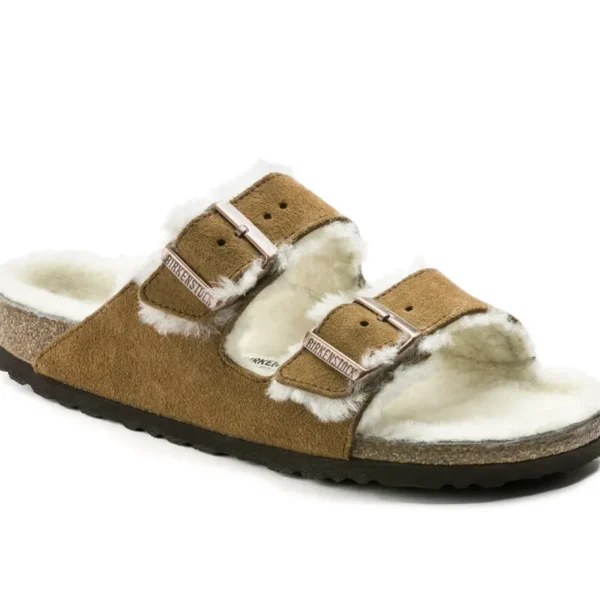 Donna Donna | Birkenstock – Arizona Shearling Mink, Suede Leather
