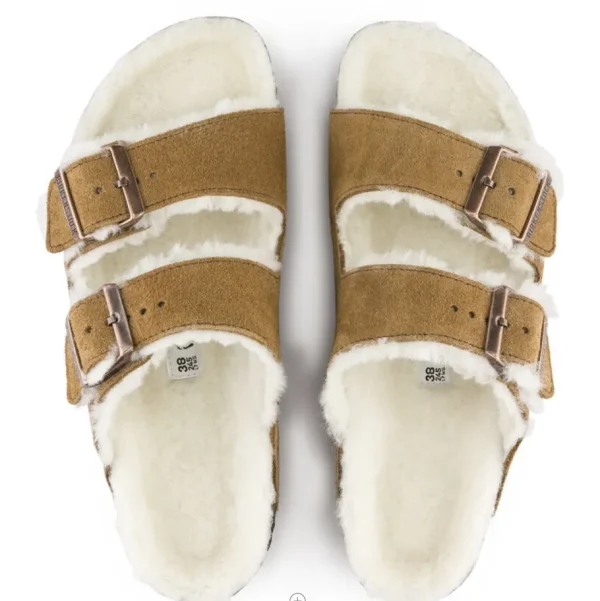 Donna Donna | Birkenstock – Arizona Shearling Mink, Suede Leather