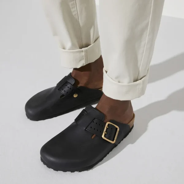 Uomo Birkenstock Uomo | – Boston Bold Black, Pull Up Leather