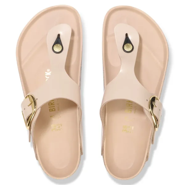 Donna Donna | Birkenstock – Gizeh Big Buckle Shine New Beige, Natural Leather