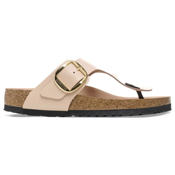 Donna Donna | Birkenstock – Gizeh Big Buckle Shine New Beige, Natural Leather
