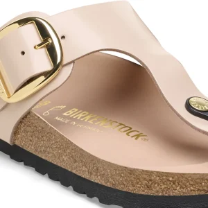 Donna Donna | Birkenstock – Gizeh Big Buckle Shine New Beige, Natural Leather