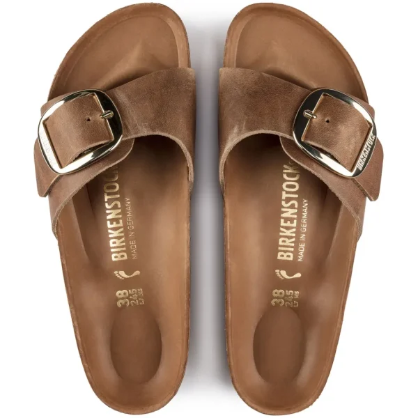 Donna Birkenstock Donna | – Madrid Big Buckle cognac, Natural Leather Antique