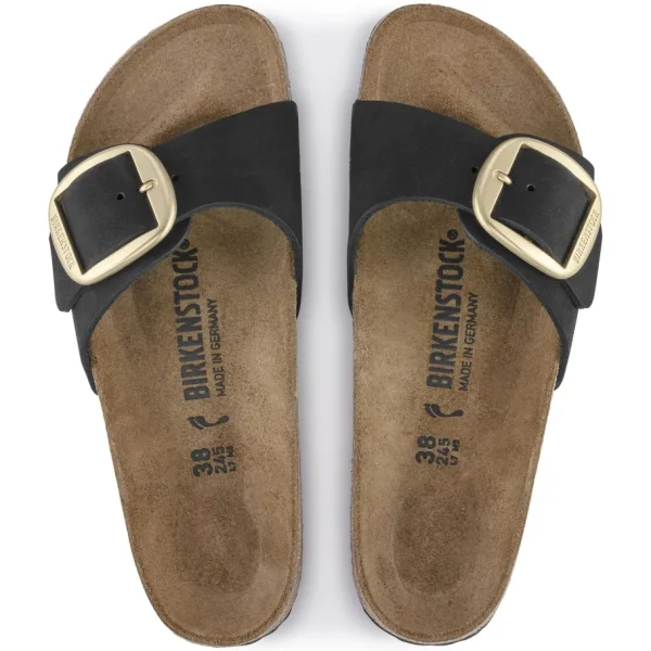 Donna Birkenstock Donna | – Madrid Big Buckle Black, Nubuk Leather