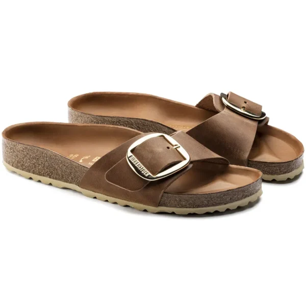 Donna Birkenstock Donna | – Madrid Big Buckle cognac, Natural Leather Antique
