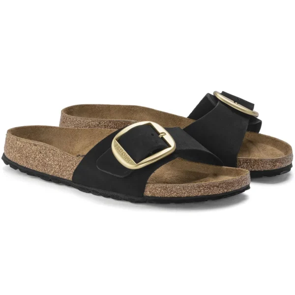 Donna Birkenstock Donna | – Madrid Big Buckle Black, Nubuk Leather