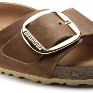 Donna Birkenstock Donna | – Madrid Big Buckle cognac, Natural Leather Antique