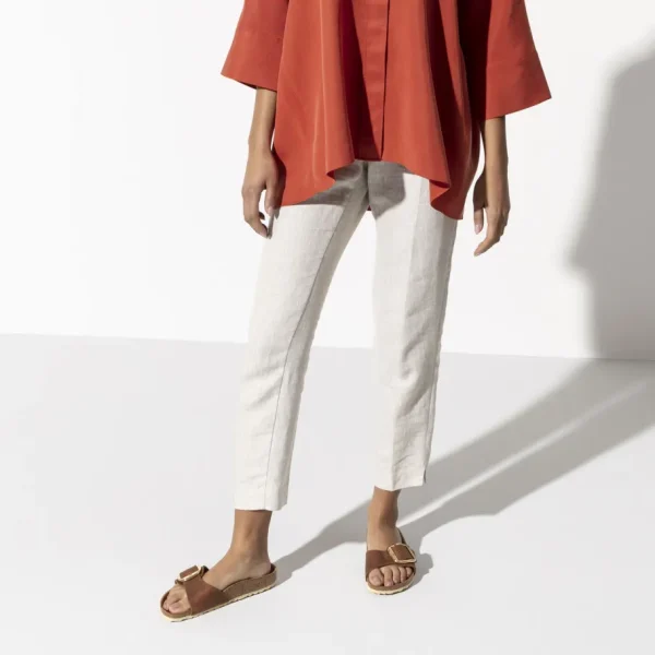 Donna Birkenstock Donna | – Madrid Big Buckle cognac, Natural Leather Antique