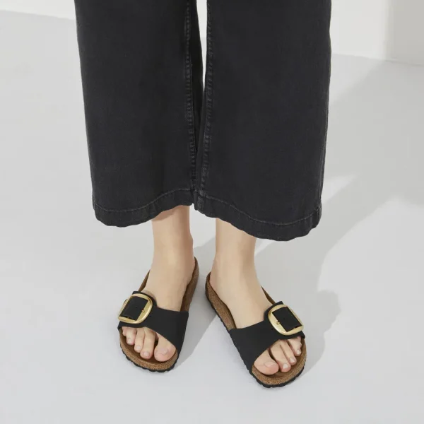 Donna Birkenstock Donna | – Madrid Big Buckle Black, Nubuk Leather