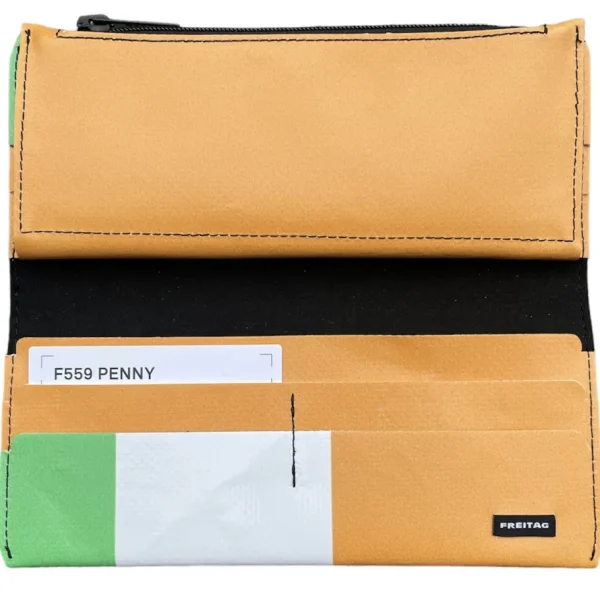Freitag Portafogli | – F559 Penny Arancio, Bianco e Verde