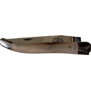Laguiole Coltelleria | – Coltello Pieghevole 11 CM in corno biondo Lama Lucida